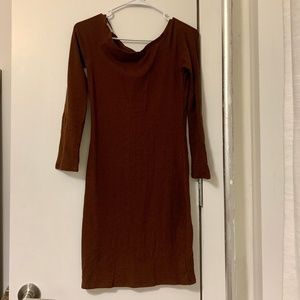 Long sleeve knit midi dress